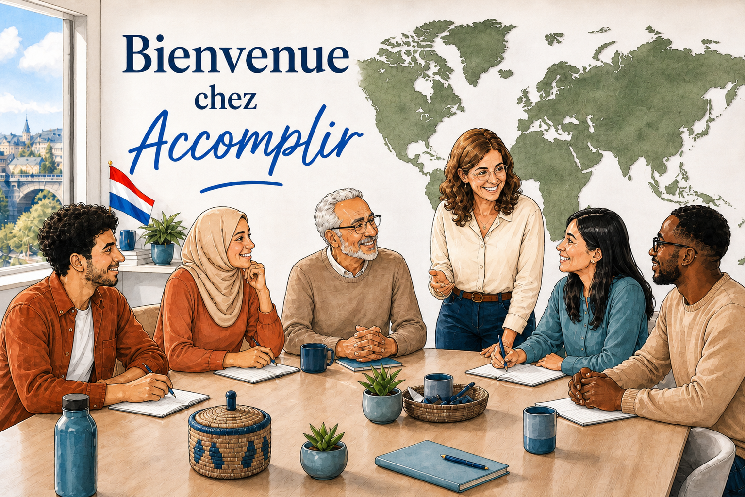 Accompagnement associatif au Luxembourg avec des personnes réunies autour d’un projet collectif